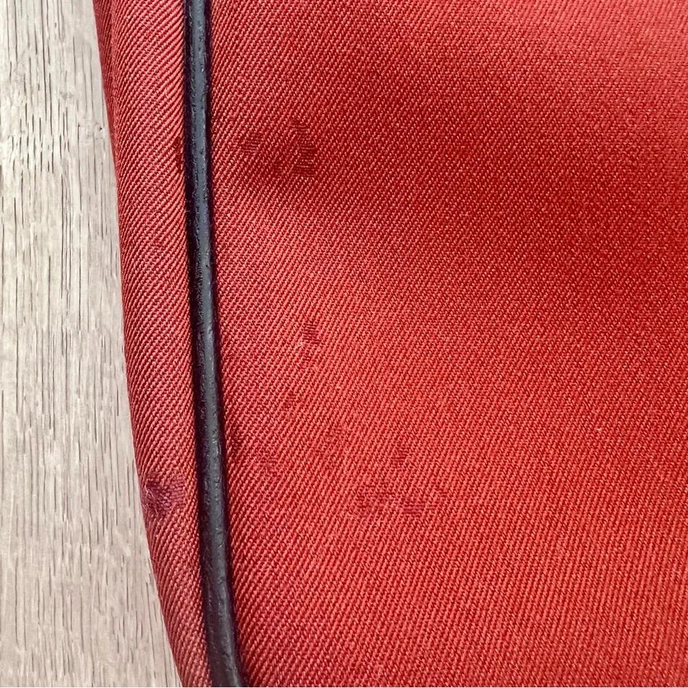 Dunhill Shoulder Sling Bag Canvas‎ Leather Crossbody Orange Black Made In Italy
